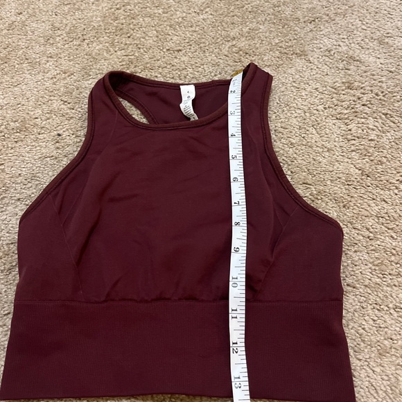 #287& 258 🍋Lululemon Ebb To Train Bra Garnet Red Size 4 High Neck Longline🍋 - Picture 5 of 9